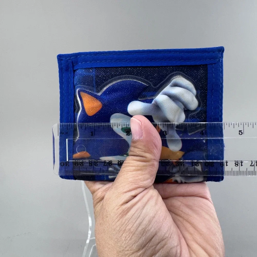 Sega Sonic The Hedgehog Trifold Wallet OS Blue Gamer Retro Kidcore Accessory
